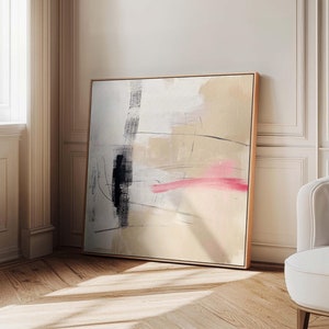 Wabi Sabi and Japandi Extra large wall art, Canvas print, Abstract art in red, black and earth tones