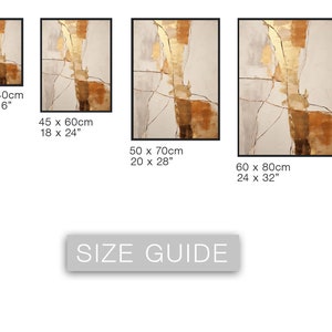Wabi Sabi Art Print, Japandi Abstract Wall Art and Kintsugi showing an abstract composition in earth tones, orange and gold image 9