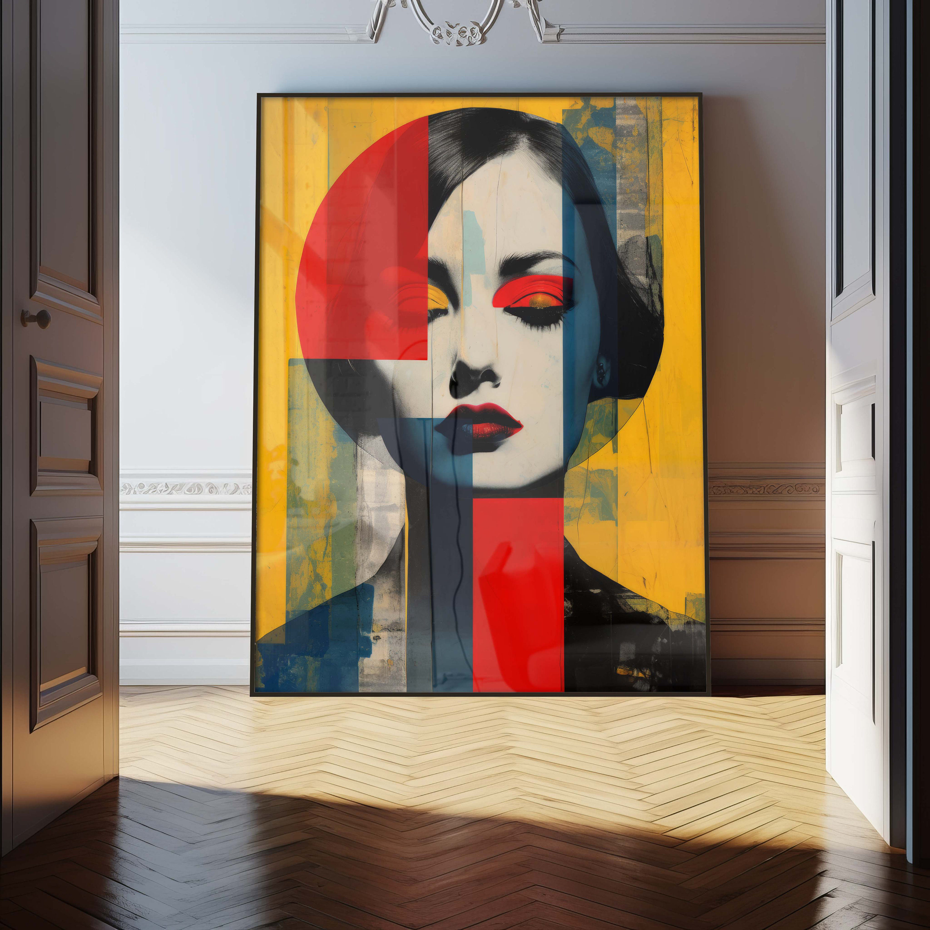 Bauhaus Inspired Minimalist Wall Art Exhibition Poster and Geometric