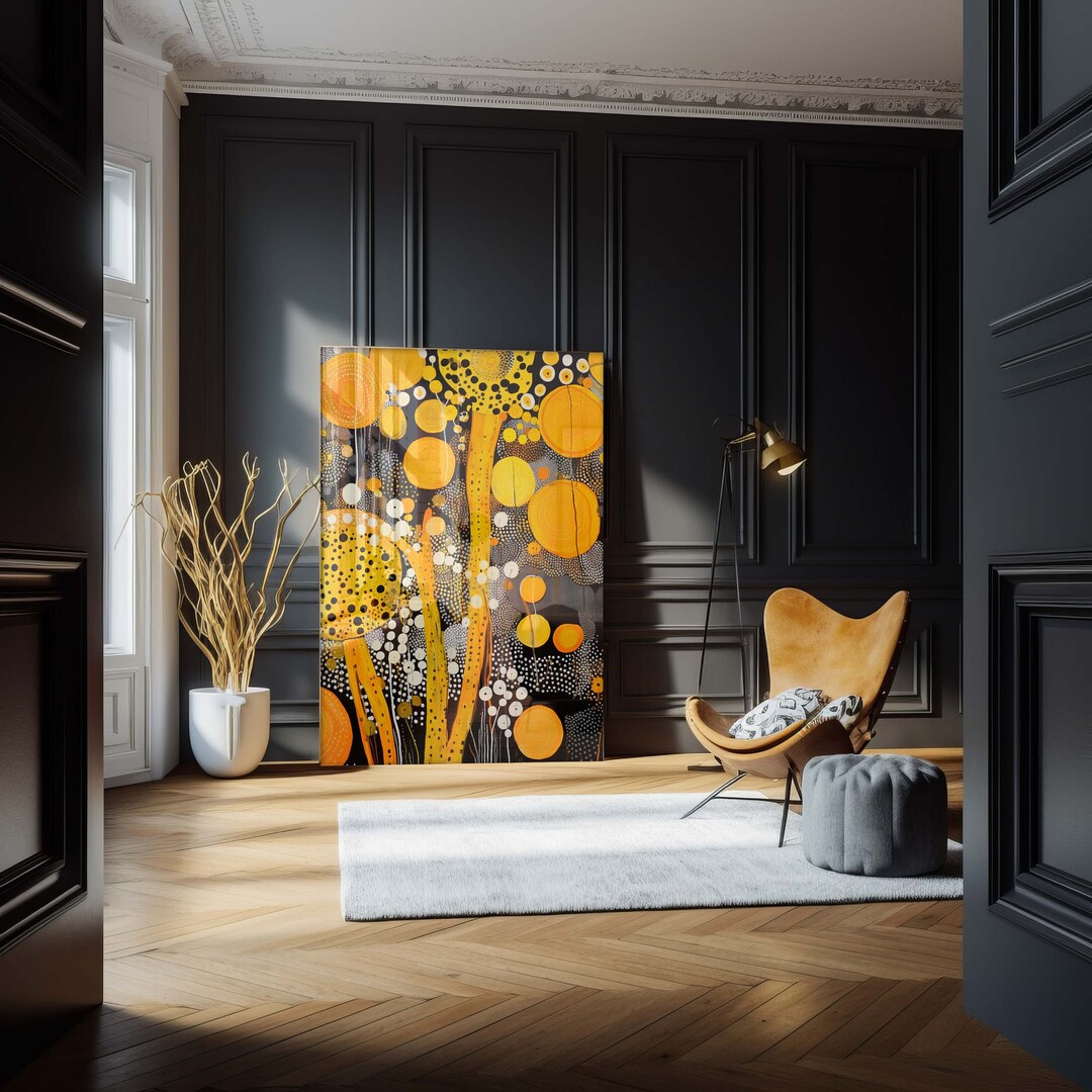 Yayoi Kusama’s Inspired Wall Art in Japandi Art Style Featuring an