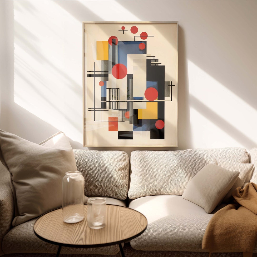 Bauhaus Inspired Minimalist Wall Art: Exhibition Poster and Geometric ...