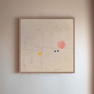 Wabi Sabi Wandkunst - Japandi Abstrakte Leinwanddruck, neutrale Töne, minimalistische Wohnkultur, ruhige Präsenz für moderne Innenräume