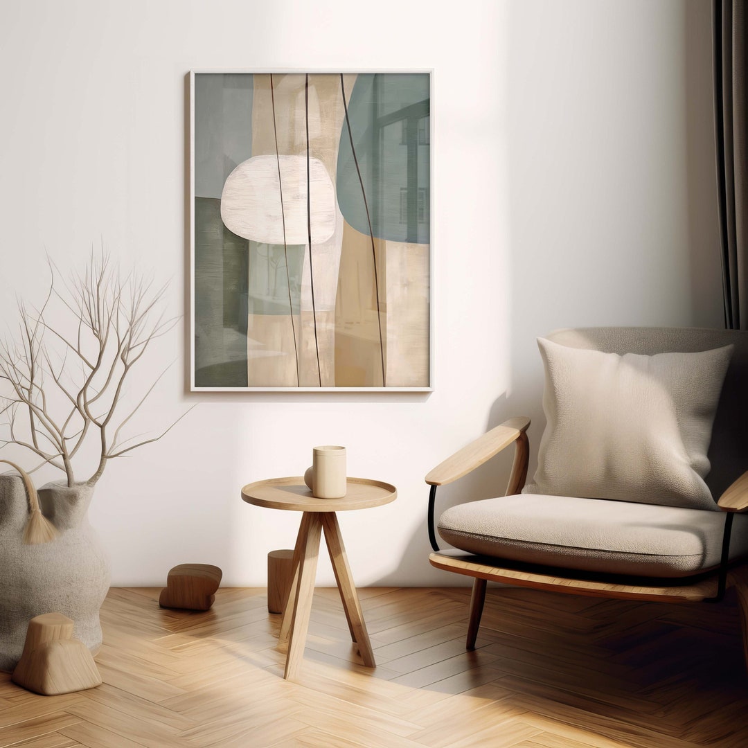 Wabi Sabi Art Print, Japandi Wall Art in Earth Tones and Sage Green - Etsy