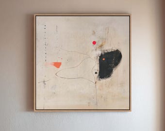 Wabi Sabi Wall Art, Japandi Abstract Canvas Print, Neutral Wall Art, Above Bed Decor or Living Room Wall Art