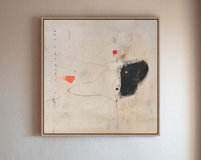 Wabi Sabi Wall Art, Japandi Abstract Canvas Print, Neutral Wall Art, Above Bed Decor or Living Room Wall Art