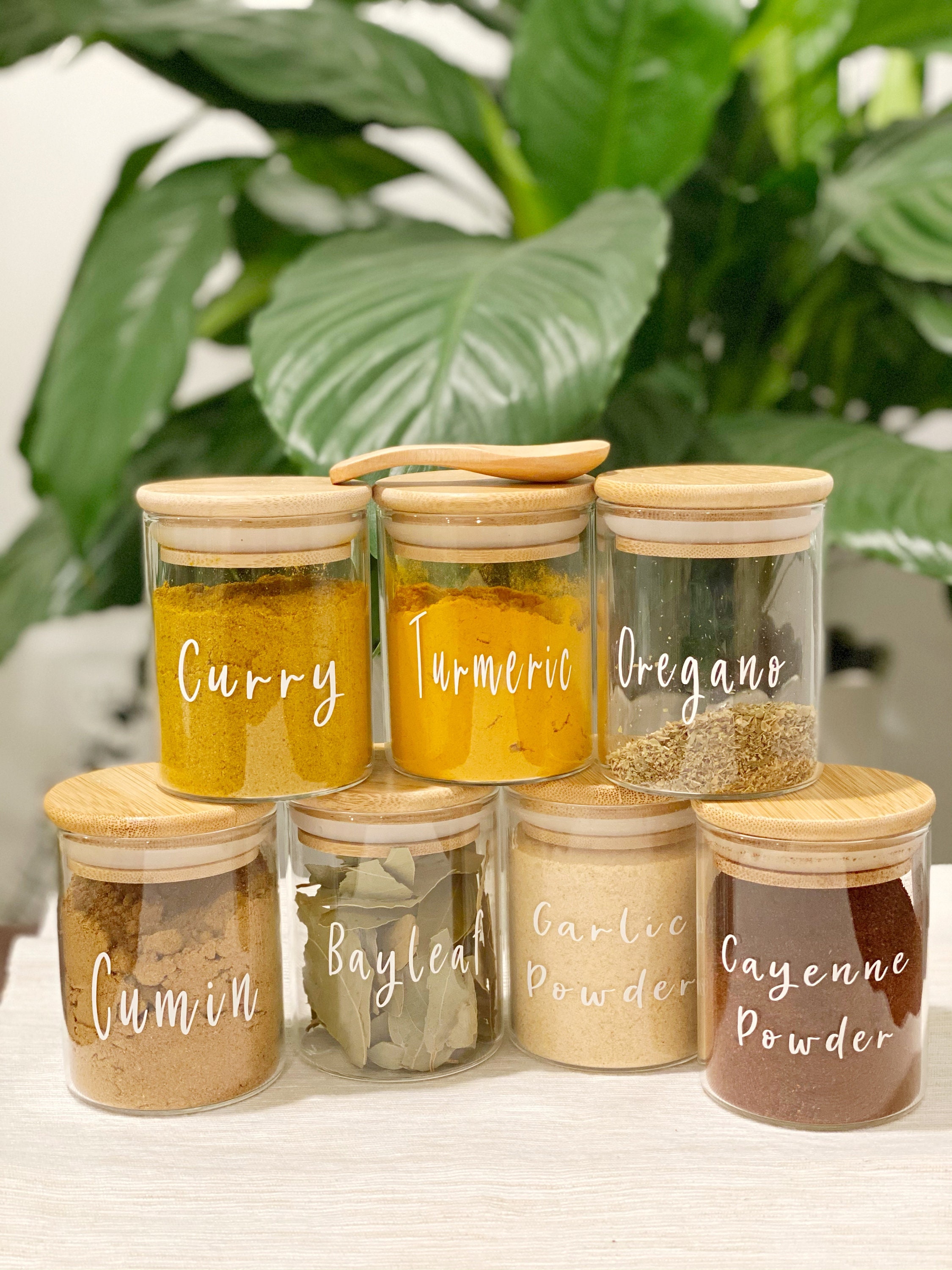 Spices Jars label only / Glass Jar Label / Spice Canister Etsy
