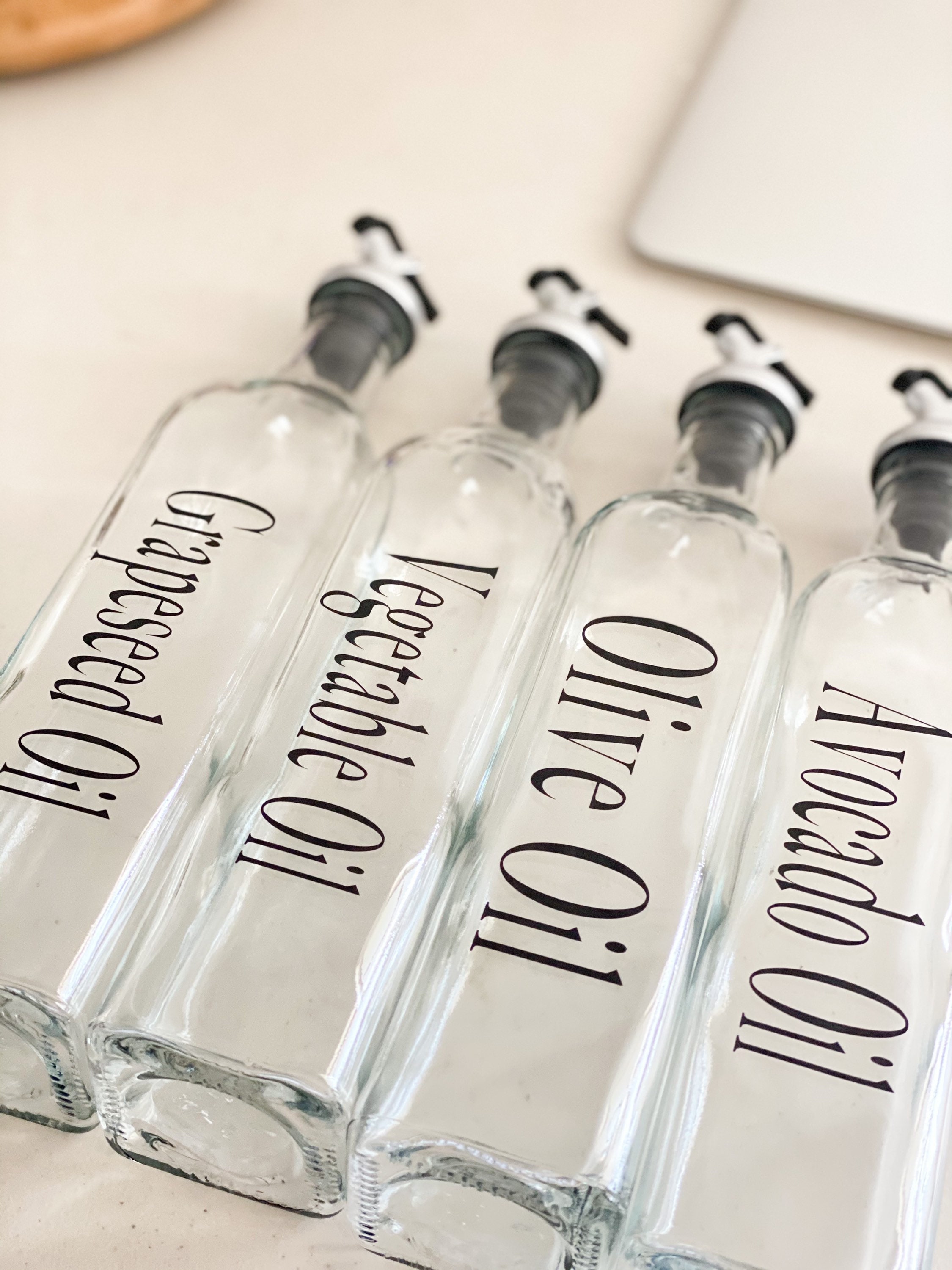 Oil Dispenser Bottle Vinyl Label / 2 Dispenser Label / Glass Etsy
