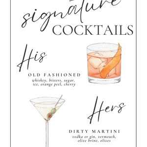 Customizable Wedding Signature Drink Sign