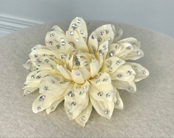 Hand Stoned, Clip-In Bridal Hair Flower