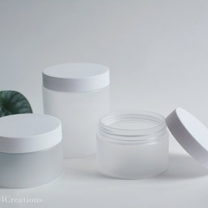 5oz 7oz 8oz Frosted Cosmetic Cream Container Jar, PLASTIC, Body Hair Butter Bottle, Bath Salt Bottle, Lip Gloss Base Container, Wholesale