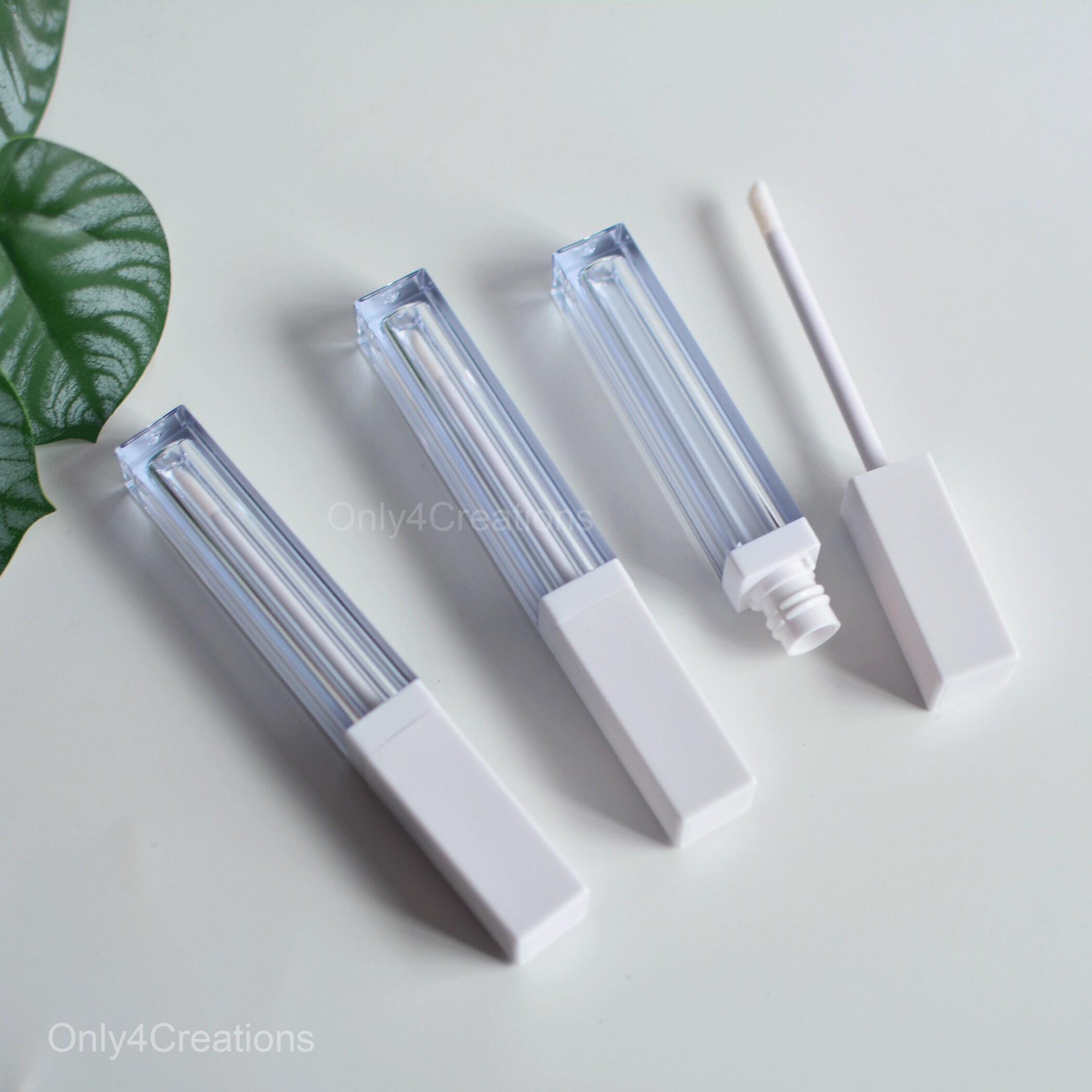 4ml White Square Empty Lip Gloss Container Tubes with Wand Etsy