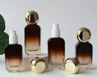 1-500 stks 30 ml 50 ml 100 ml fijne nevel toner spuitfles, gezichtscrème behandeling pompfles, glas vierkant fles schoonheidsverpakking;
