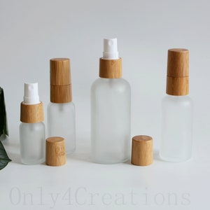5~100ml Frosted Glass Spray Bottles for Essential Oils Empty Perfume Spray Bottle with Fine Mist Sprayer Bamboo Wooden Packaging Wholesale