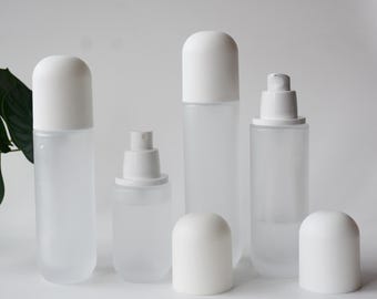 30 ml 60 ml 100 ml 120 ml matglas huidverzorgingsverpakking set, spuitfles, lotion serum pompfles, boter scrub zalfpotje container