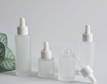 1-100px 30ml 60ml 100ml Frosted Glass Serum Essential Oil Dropper Bottle, Skin Care Repair Hair Oil Dropper Bottle Packaging, Wholesale