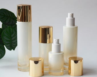 30 ml 50 ml 100 ml 120 ml luxe geelgouden gradiënt glas huidverzorging verpakkingsset, lotion serum pompfles, spuitfles, zalfpotje container