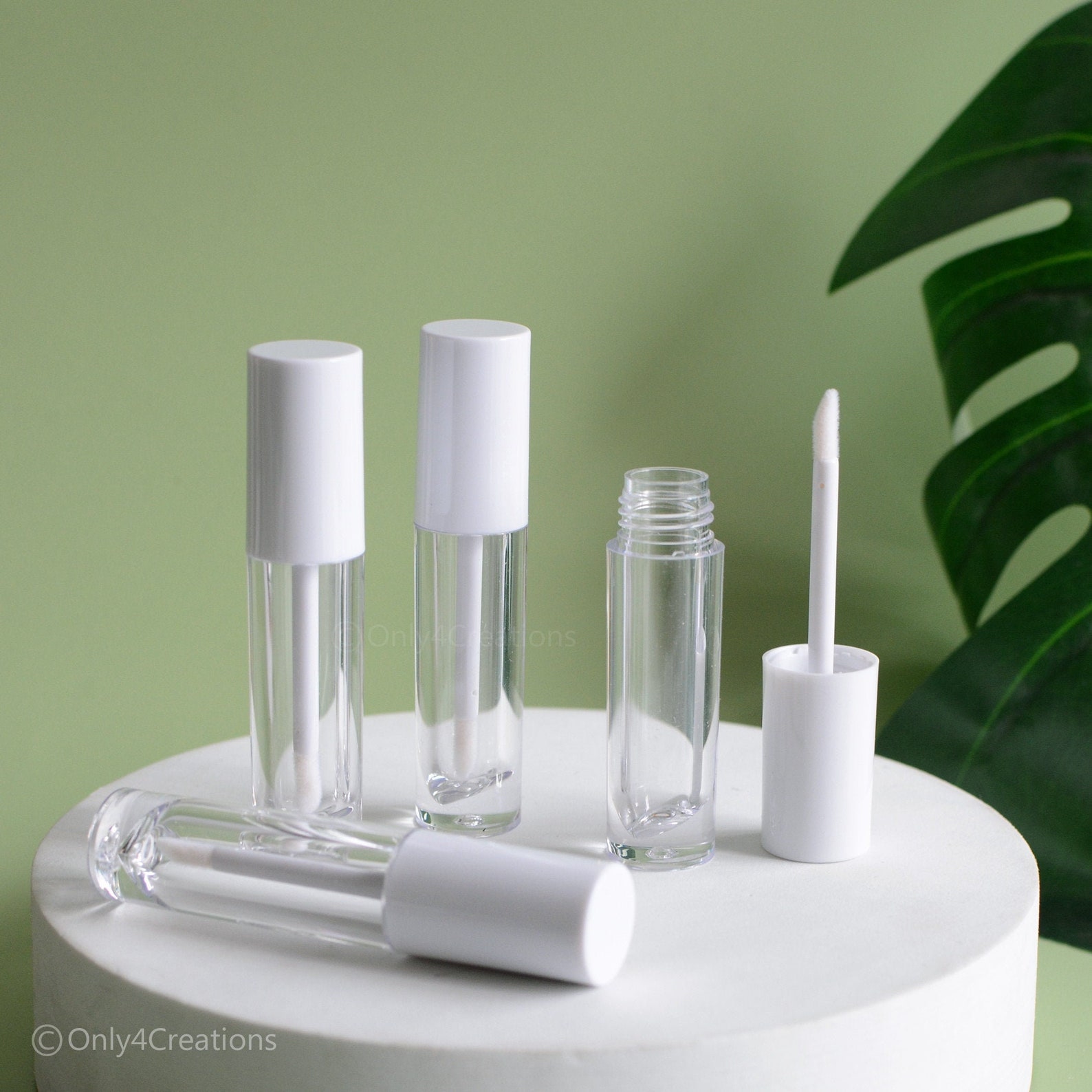 4ml White Clear Round Lip Gloss Wand Tubes Bulk Wholesale Etsy