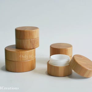 1px-200px 5g 10g 30g 50g Bamboo Wooden Cosmetic Cream Jar Container, DIY Facial Eye Cream Jar Pot, Natural Packaging, Cute
