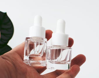 1-200 stuks 5 ml vierkante, ronde, cilindervormige, transparante glazen druppelflesjes voor serum en etherische olie, proefflesjes, groothandel