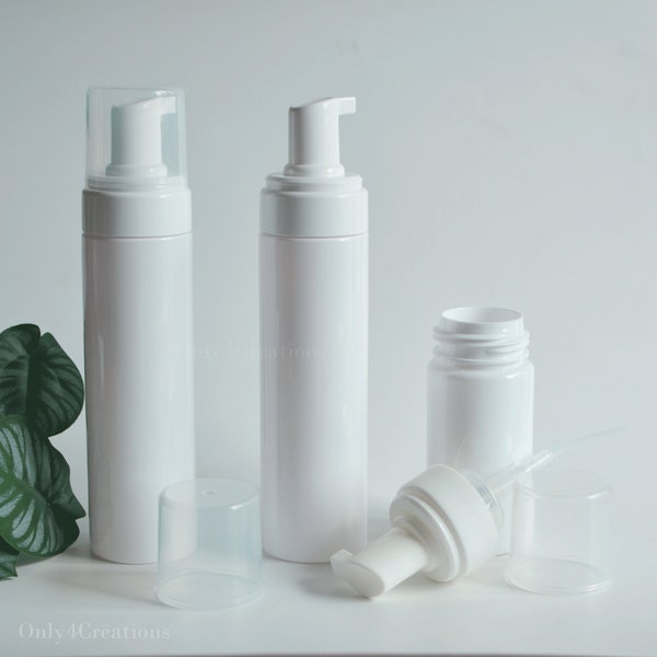 100ml-200ml White Foaming Pump Bottles, Soap Foamer Mousse Foaming Bottles, Facial Nail Eyelasher Cleanser Bottle, Cosmetic Packaging, bulk