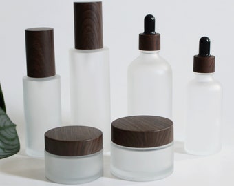 Handgemachte Kosmetikverpackungsset Milchglas-Sprühflaschen Lotionsflasche Cremedosen und Tropfflaschen Schönheitsverpackungen Kosmetikbehälter