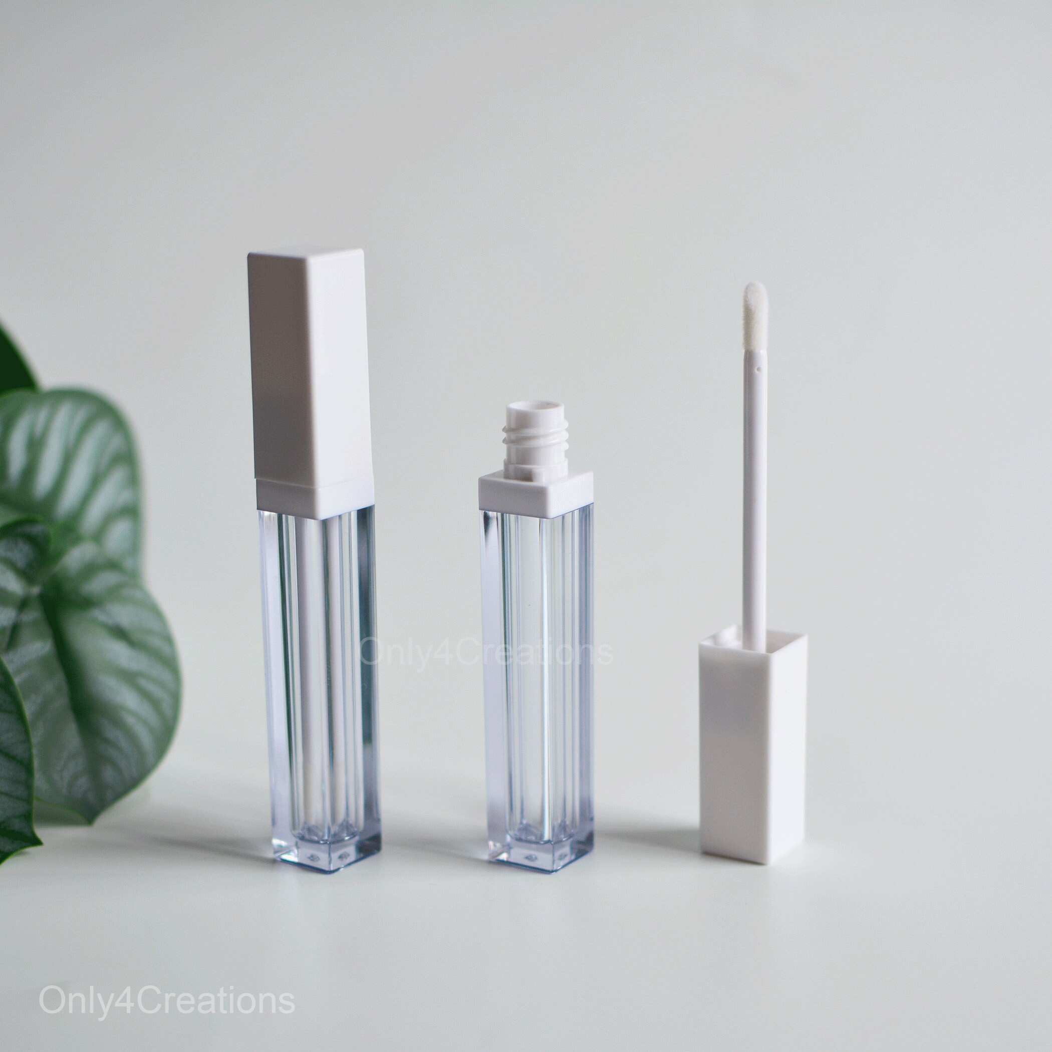 4ml White Square Empty Lip Gloss Container Tubes with Wand Etsy