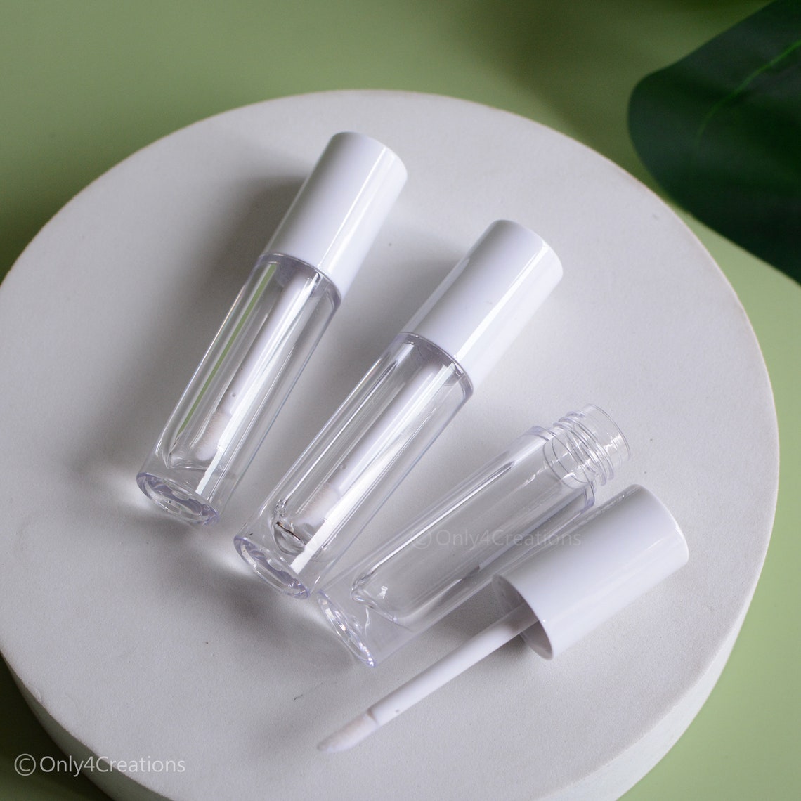 4ml White Clear Round Lip Gloss Wand Tubes Bulk Wholesale Etsy