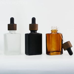 30ml Essential Oil Dropper Square Amber/Matte Black/Frosted Glass  Lip Balm Oil SPA Oil Hair Oil Supply Wholesale Sample Order