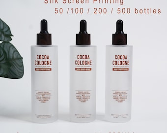 Flesje met gepersonaliseerd logo, zeefdruk, 20ml 30ml 50ml 60ml 80ml 100ml, matglazen serum- en etherische oliedruppelflesje met logo.
