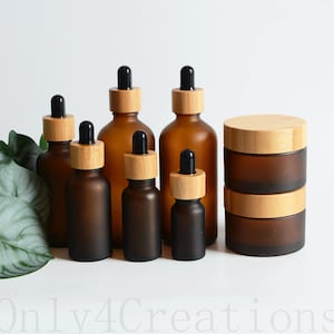 50g Amber Glass Cream Jar 5ml 10ml 30ml 50ml 100ml Essential Oil Perfume Dropper Bottle Cosmetic Container Frosted Glass Cosmetic P