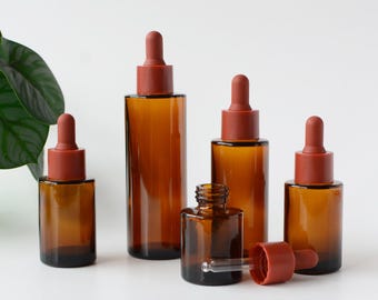 1-1000 stks 20 ml 30 ml 50 ml 60 ml 80 ml 100 ml Glanzend Amber Glas Serum Olie druppelflesje, cosmetische Huid Haarverzorging Fles etherische olie, DIY