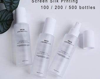 Gepersonaliseerde zeefdruk van logo voor cosmetische huidverzorging, 120 ml (4 oz) mat plastic sprayflacon voor toner, parfum, kamergeurtjes en aromatherapie.