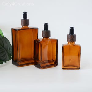 30ml 50ml 100ml Essential Oil Dropper Square Amber Glass Black Wooden Grain Cap For Lip Balm Oil SPA Oil Hair Oil Supply Wholesale