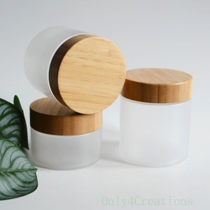 150g 250g 500g Frosted Plastic Cosmetic Containers Natural Bamboo Cosmetic Cream Jar Body Butter Jar Makeup Container Whosale