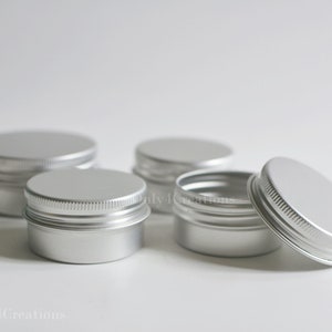 5g-100g Silver Aluminum Tin Storage Jar Containers, Cosmetic Jar, Homemade Candles Container, Creams Lip Balm Hand Butter Beard Wax Jar