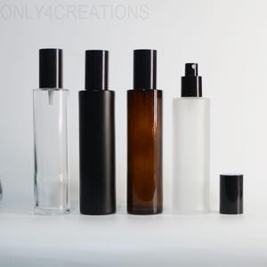 120ml 4oz Glass Spray Bottle bLACK cAP Matte Black/Clear/Amber/Frosted Glass Spray Bttles Glass Toner And Essence Spray Bulk