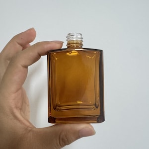 100pcs 50ml Clear Amber Glass Square Glass AIR SHIPPING