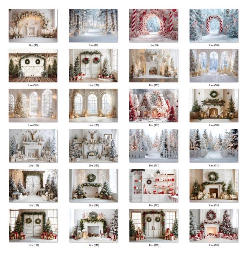 155 White Christmas Digital Backdrops: Holiday Photography Backgrounds ...