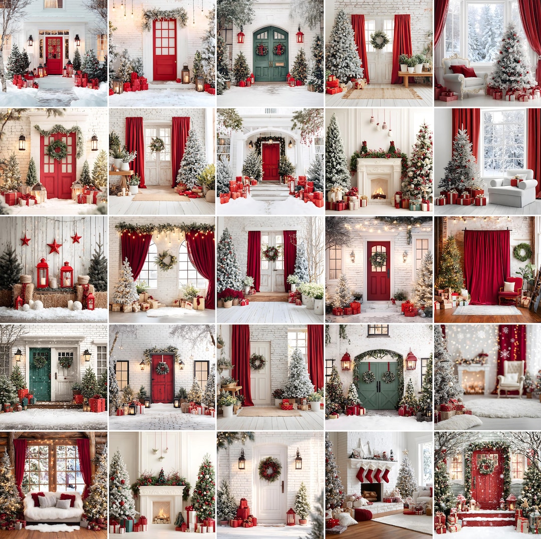 145 Cozy Red and White Christmas Backdrops: Holiday Photography ...