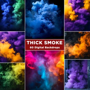 60 Thick Smoke Digital Backdrops: Photography & Poster Backgrounds (JPG)