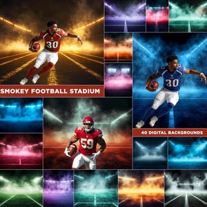 40 Smokey Fußball Stadion Digitale Kulissen: Sport Fotografie Poster Vorlagen (JPG Datei)