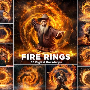33 Ring of Fire Cyfrowe tła, Szablon sportowy, Baner, plakat, Krąg ognia, tło superbohatera, tło sportów ognistych, Spirala ognia