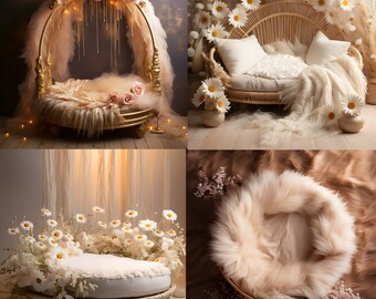 Newborn Photography Digital Backdrop: Kids Photo Props (5000x5000 px, 300 dpi) (JPG File)