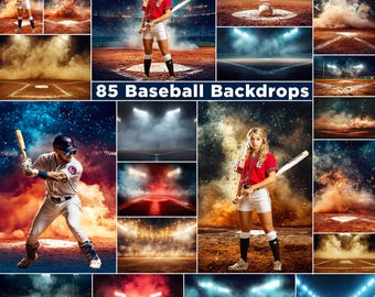 Fondo digital para estadio de béisbol: Fondo fotográfico con efecto de humo (archivo JPG)