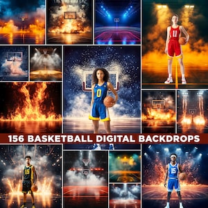 156 Cyfrowych Tł Koszykarskich do Fotografii Sportowej, Tło Koszykarskie Do Banera Koszykarskiego, Sportów Szkolnych i Portretów Starszych