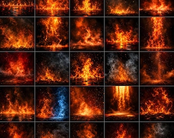 113 Fire Sports Digital Backdrops : Realistic Photography Effects (JPG File, 300 DPI, 6000x6000 Pixels)