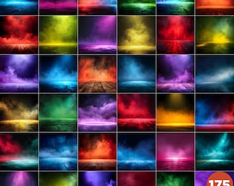 175 Sports Backgrounds with Color SMOKE Digital Backdrops (JPG)