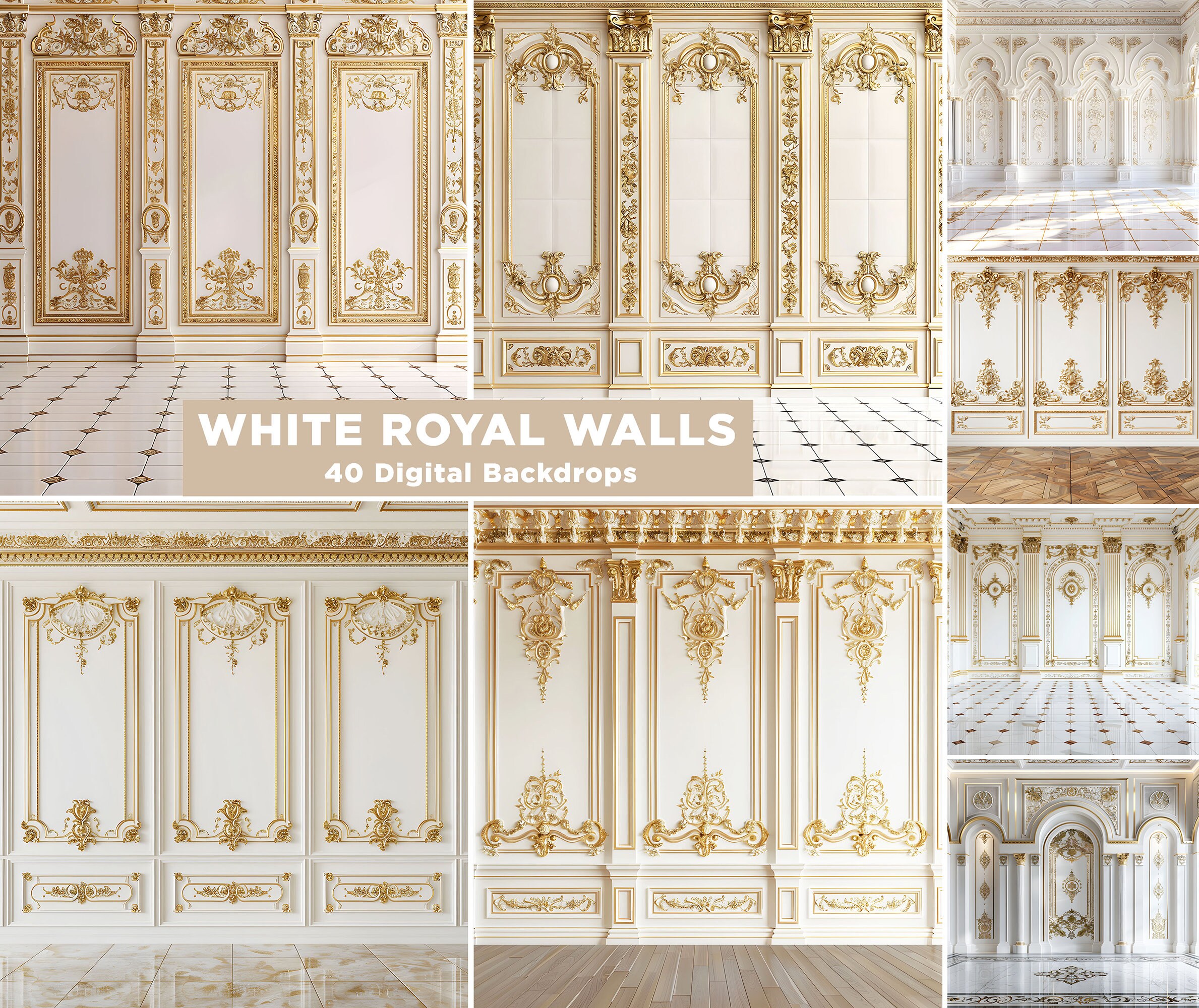 Studio Panel Backdrop 40 White Panel Walls Digital Backdrops, Maternity Backdrop Overlays ...