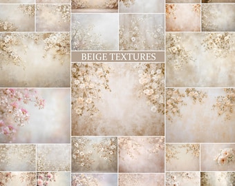 120 BEIGE Floral Texture Digital Backdrops: Photoshop Textures (JPG File)