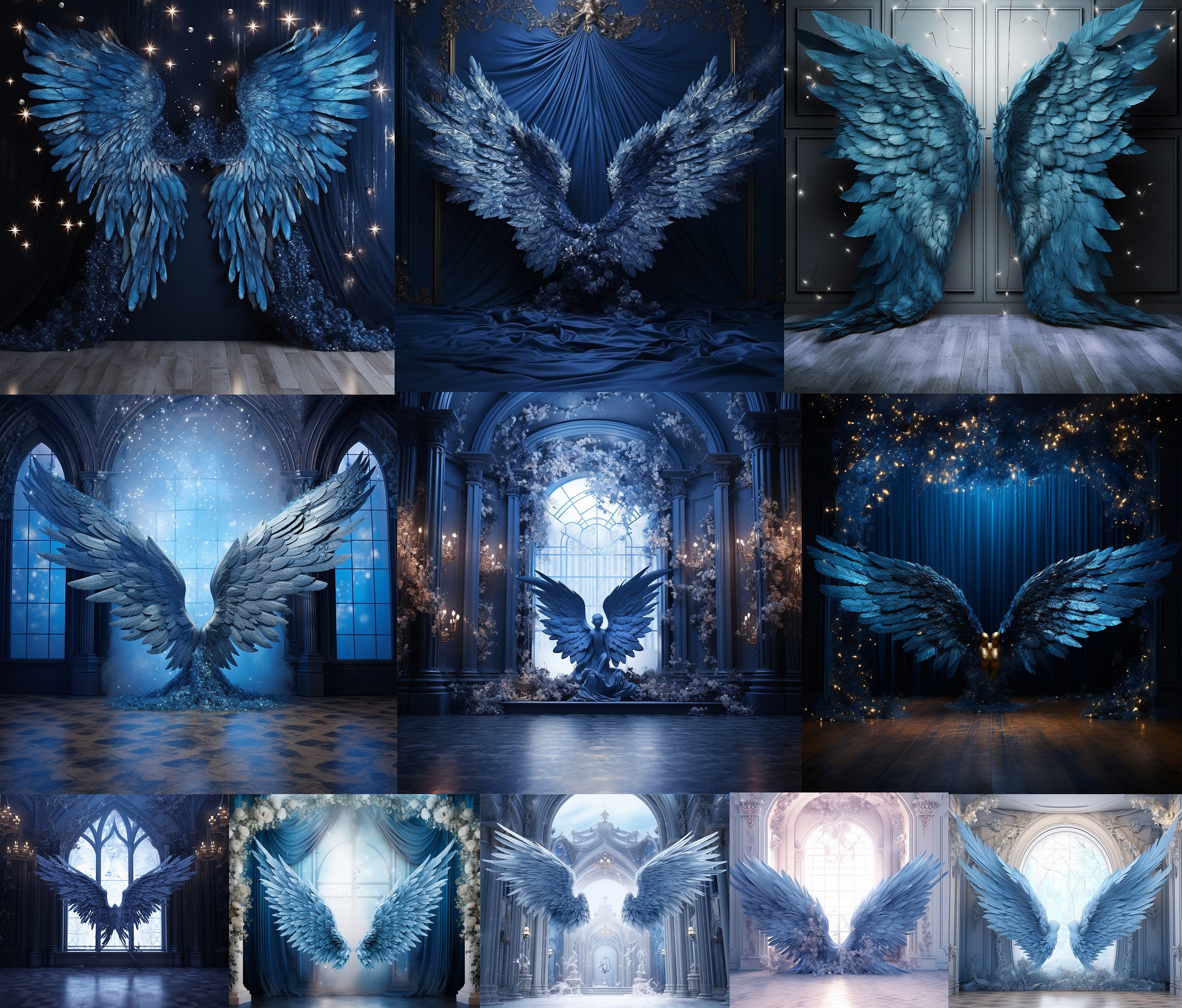Angel Wings Digital Backdrops: Maternity Photography Overlays (100 JPG ...